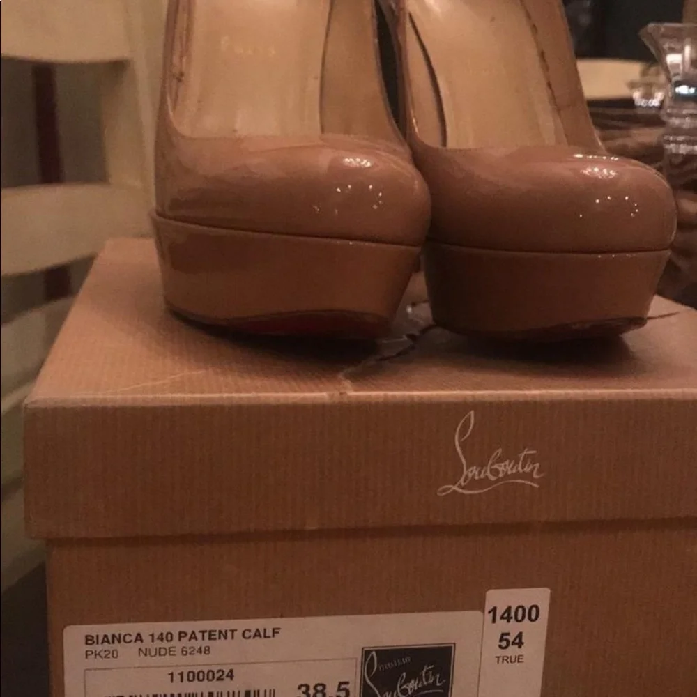 Women's Nude Patent Platform High Heels
